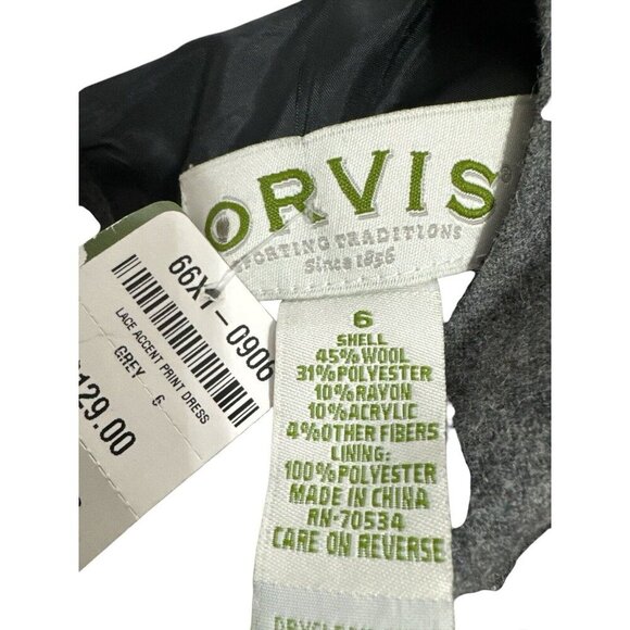 Orvis Lace Print Dress Size 6. Wool Blend - Picture 6 of 6